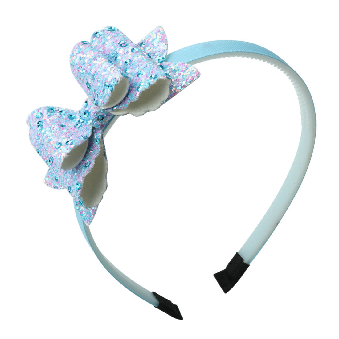 Belachica Sparkly Light Blue Hairband with bow