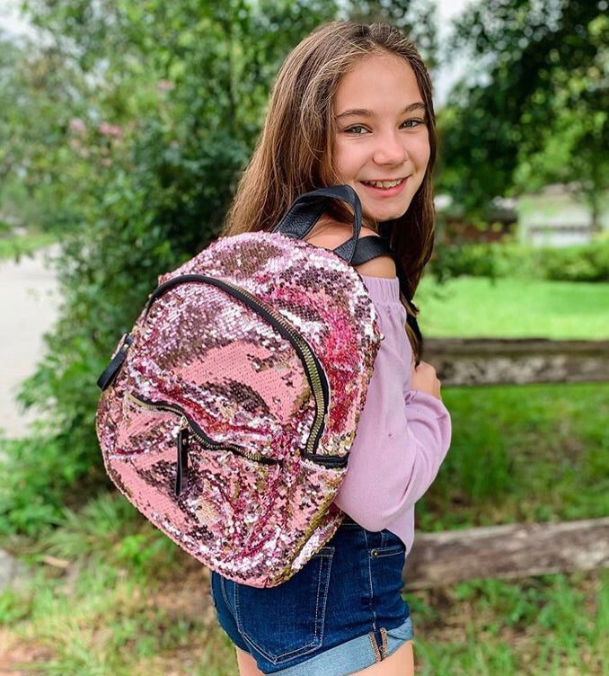 flip sequin mini backpack girls Sparkly Reversible Sequin Backpack – Belachica