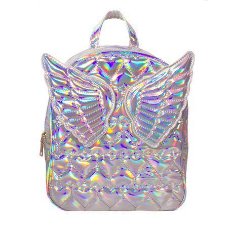 angel backpack kid ADKIDZ Holographic Angel wing Backpack- SILVER – Belachica