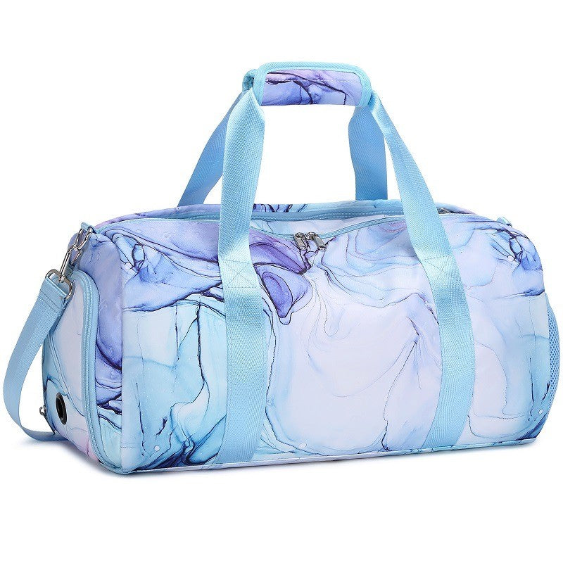 Printed Blue Duffle Bag