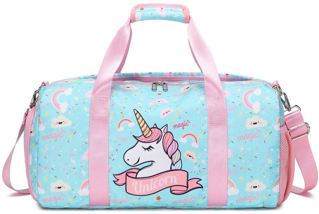 Space Unicorn Teal Duffle Bag